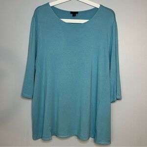 J Jill Shirt Wearever Collection Size XL Light Blue Pullover Shirt Minimalist